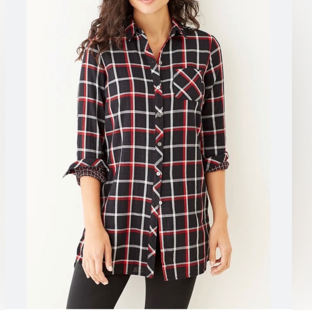 J. Jill Flannel 💯% Cotton Top